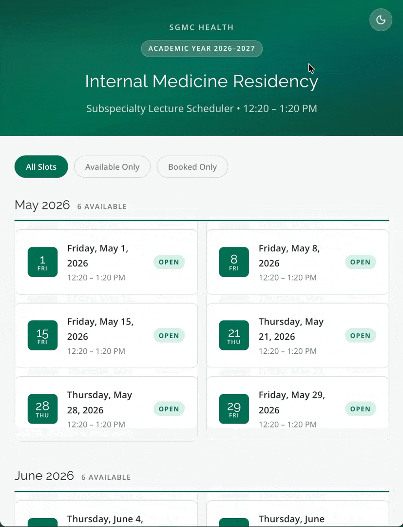 Didactics Scheduler demo
